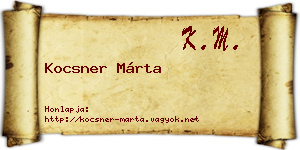 Kocsner Márta névjegykártya